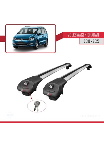 Volkswagen Sharan 2010-2022 Arası ile Uyumlu Ace-1 Ara Atkı Tavan Barı Gri