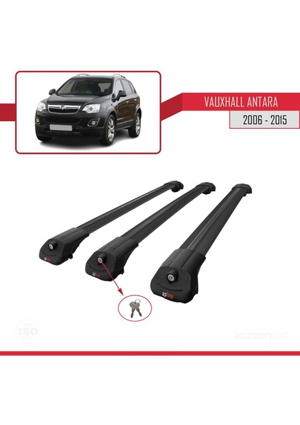 Vauxhall Antara 2006-2015 Arası ile Uyumlu Ace-1 Ara Atkı Tavan Barı Siyah 3 Adet Bar fırsatları
