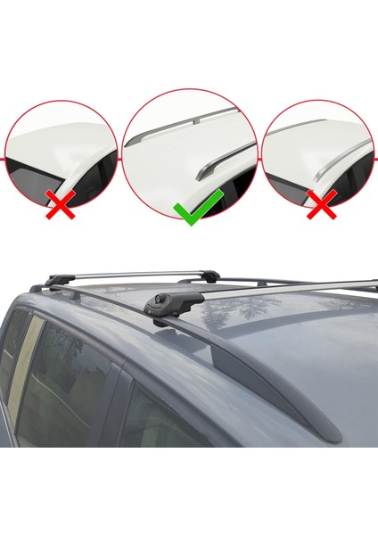 Vw Passat Alltrack B7 2012-2015 Arası ile Uyumlu Ace-1 Ara Atkı Tavan Barı Gri