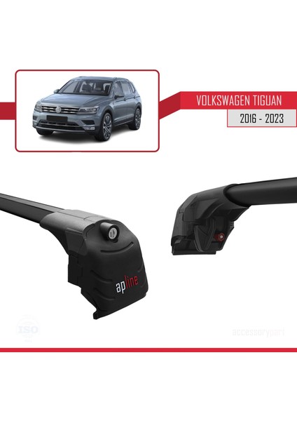 Volkswagen Tiguan 2016-2023 Arası ile Uyumlu Ace-2 Ara Atkı Tavan Barı Siyah