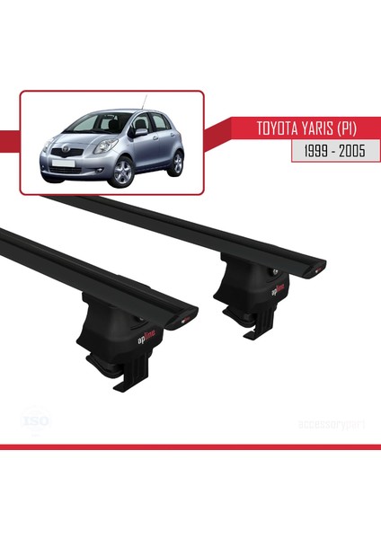 Toyota Yaris / Vitz (P1) 1999-2005 Arası ile Uyumlu Ace-4 Ara Atkı Tavan Barı Siyah