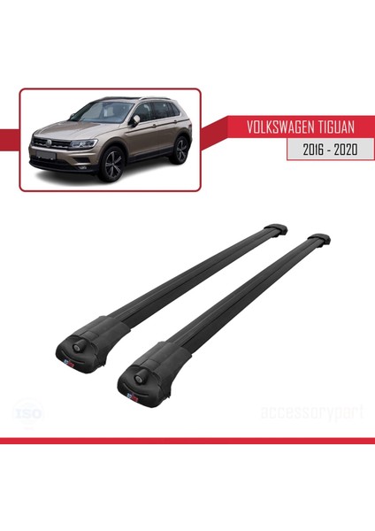 Volkswagen Tiguan 2016-2020 Arası ile Uyumlu Ace-1 Ara Atkı Tavan Barı Siyah