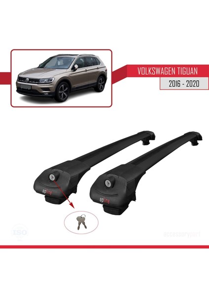 Volkswagen Tiguan 2016-2020 Arası ile Uyumlu Ace-1 Ara Atkı Tavan Barı Siyah