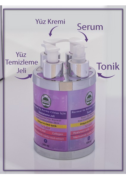 Normal ve Karma Ciltler Için Yüz Bakım Seti