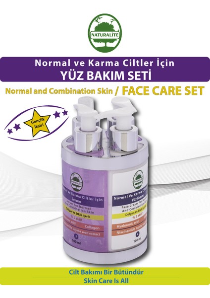 Normal ve Karma Ciltler Için Yüz Bakım Seti