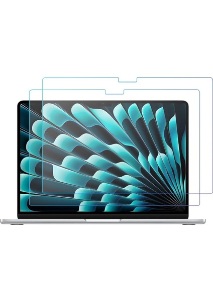 Macbook Air 15 Inç M2 Çip A2941 Tam Uyumlu Simli Alt Üst Kılıf + Klavye Kılıfı + Ekran Koruyucu Film