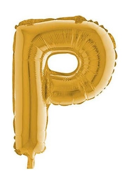 P Harf Altın Folyo Balon 40 Inc 100 cm