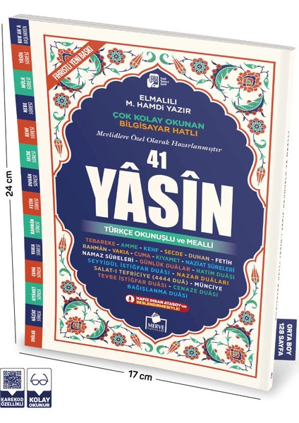 41 Yasin Türkçe Okunuşlu ve Mealli Orta Boy (Yasin-036)