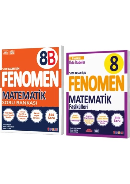 8. Sınıf Matematik B Soru Bankası - Matematik 2. Fasikül Üslü İfadeler 2'li Set