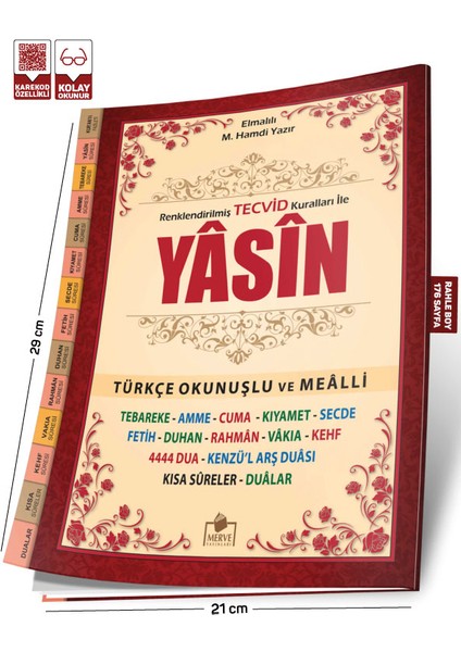 Tecvidli Yasin-i Şerif Türkçe Okunuşlu Ve Mealli Fihristli Rahle Boy