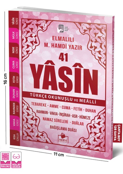 41 Yasin Çanta Boy Türkçe Okunuşlu Ve Mealli Pembe Kapak
