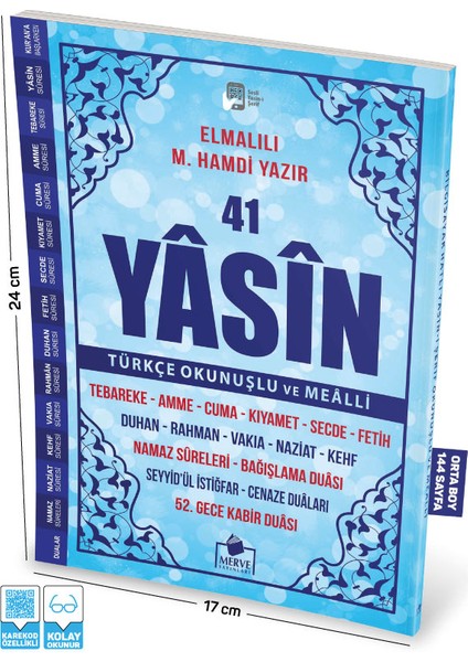 Yasin-i Şerif Türkçe Okunuşlu Ve Mealli (Mavi Kapak-Orta Boy)