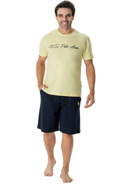 18774 Erkek Yuvarlak Yaka Kısa Kollu Şortlu Pijama Takımı