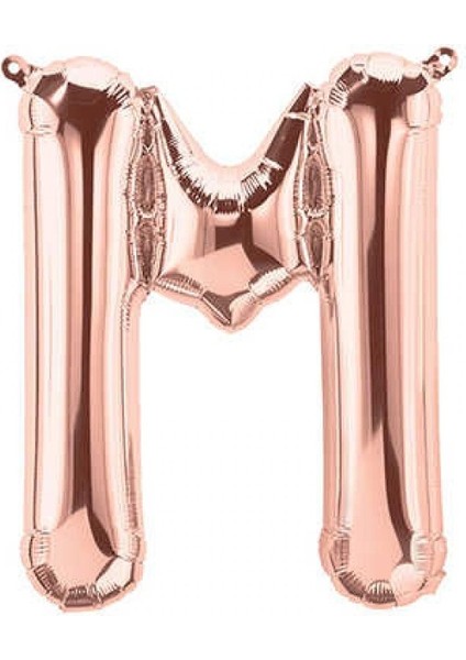 M Harfi Rose Gold Folyo Balon 34 Inç 80 cm