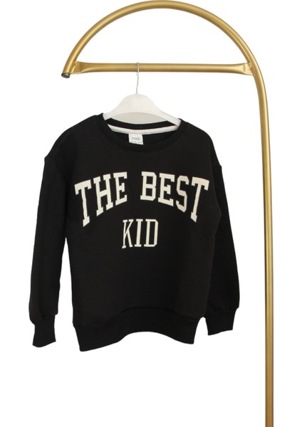 Kids Siyah Yazılı Sweatshirt