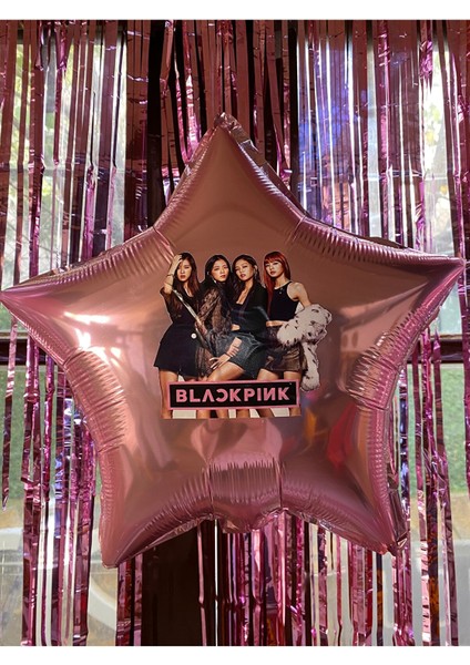 Blackpink Temalı Pembe Yıldız Folyo Balon 40 cm