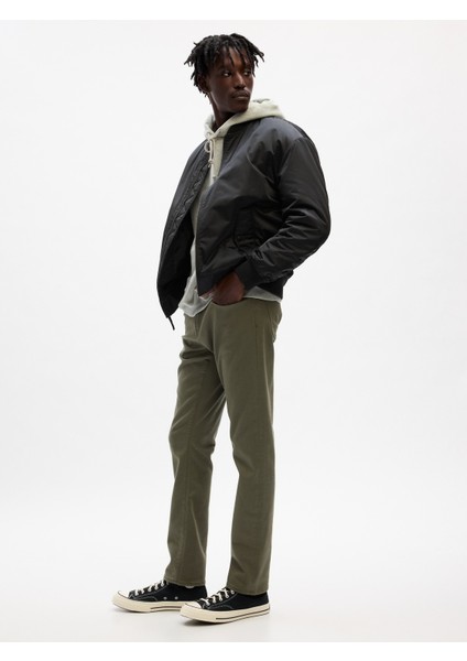 Erkek Haki Gapflex Slim Fit City Max Jean Pantolon