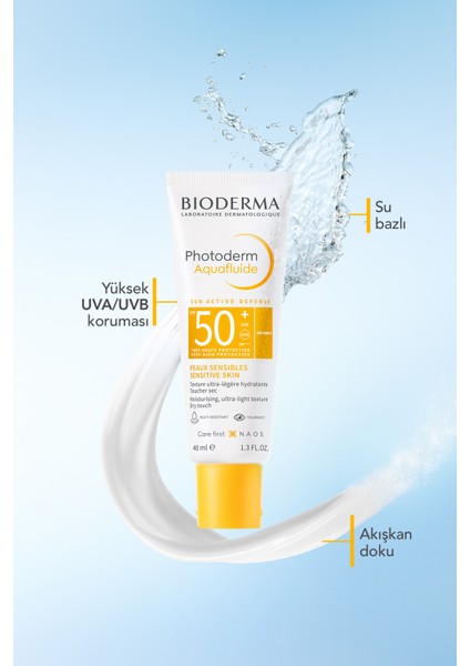 Photoderm Aquafluid SPF50+ Tüm Ciltler Için Yüksek Korumalı Yüz Güneş Kremi 40 ml