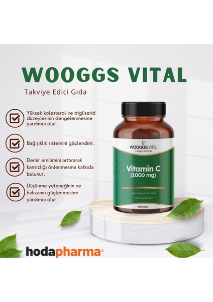 Woogss Vital Vitamin C (1000 mg) Takviye Edici Gıda 120 Tablet