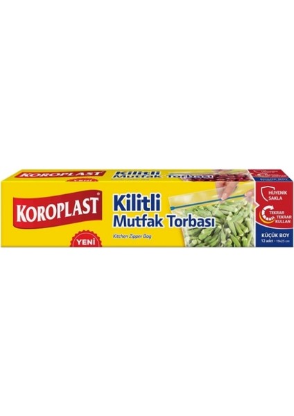 Küçük Boy Kilitli Mutfak Torbası 12 Adet 19X25CM x 4 Adet