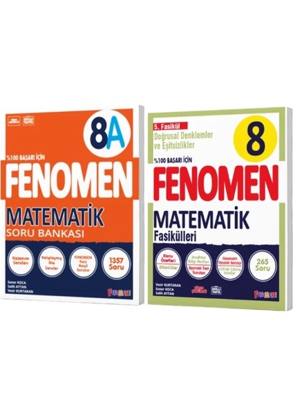 8. Sınıf Matematik A Soru Bankası - Matematik Fasikülü 5 Doğrusal Denklemler ve Eşitsizlikler2'li Set