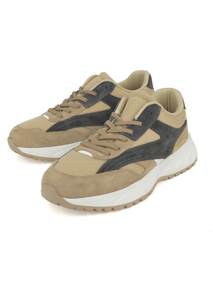 Ziya, Erkek Hakiki Deri Sneaker 14150Z0009 Bej