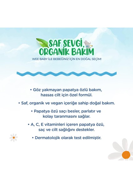 Wee Baby 3'lü Bebek Duş Bakım Seti (Şampuan 750 Ml)