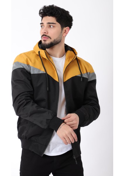 Bill Üçgen Parçalı Kapşonlu Mevsimlik Mont 1220