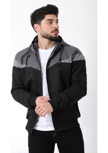 Bill Üçgen Parçalı Kapşonlu Mevsimlik Mont 1220