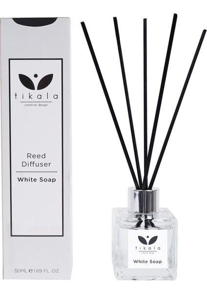 Bambu Çubuklu Oda Kokusu Beyaz Sabun 50 ml White Soap Reed Diffuser