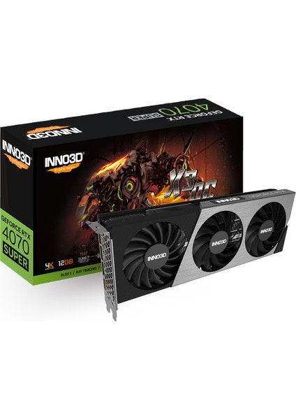 INNO3D Nvidia Geforce RTX4070 Super X3 Oc 12GB 192BIT GDDR6X Ekran Kartı (N407S3-126XX-186162L)