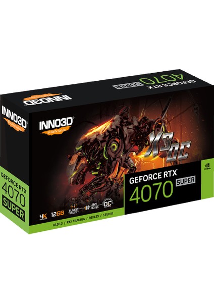 INNO3D Nvidia Geforce RTX4070 Super X3 Oc 12GB 192BIT GDDR6X Ekran Kartı (N407S3-126XX-186162L)