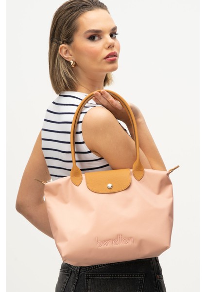 Benetton Kadın El Çantası Pembe-Camel BNT1357