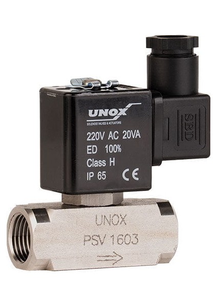 220 V Ac Paslanmaz Takoz Gövde Solenoid Valf Normalde Kapalı 1/4"(0-25 BAR)
