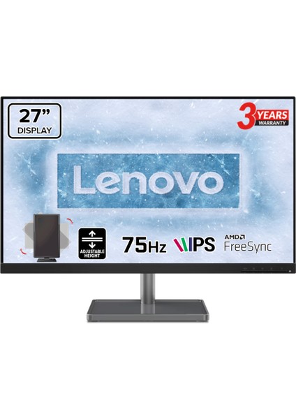 L27M-30 27 75Hz 4ms FHD IPS Yükseklik Ayarlı Siyah Monitör 66D0KAC2TK