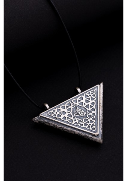 Tuğralı Selçuklu Motifli Erkek Gümüş Cevşen Muska Kolye Haznesi Büyük Boy fiyatları