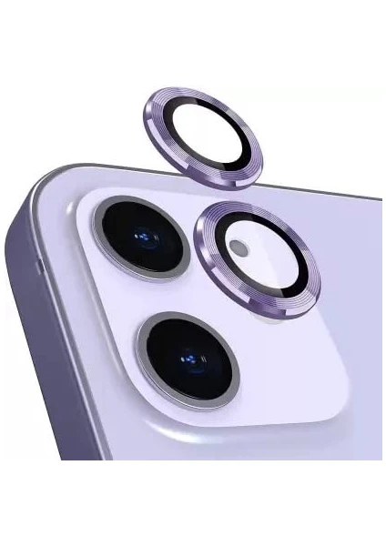 iPhone 12 Mini Kamera Koruyucu Lens Alüminyum Alışımlı Cam (mor)