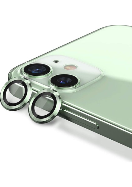 iPhone 12 Mini Kamera Koruyucu Lens Alüminyum Alışımlı Cam (yeşil)