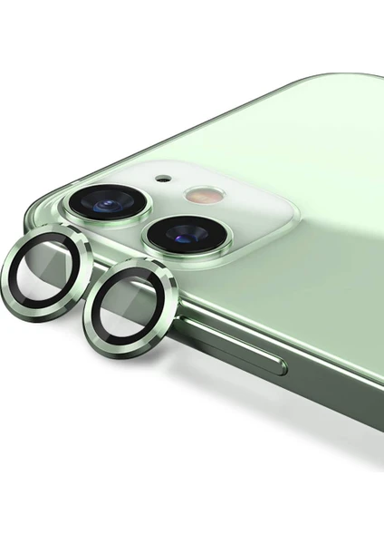 iPhone 12 Mini Kamera Koruyucu Lens Alüminyum Alışımlı Cam (yeşil)