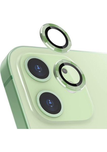 iPhone 12 Mini Kamera Koruyucu Lens Alüminyum Alışımlı Cam (yeşil)