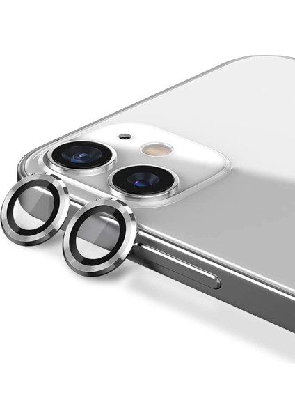iPhone 12 Kamera Koruyucu Lens Alüminyum Alışımlı Cam (gümüş)