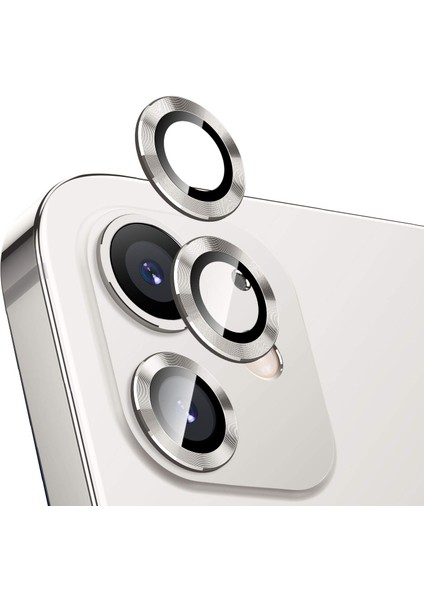 iPhone 12 Kamera Koruyucu Lens Alüminyum Alışımlı Cam (gümüş)