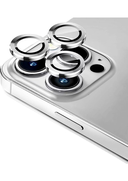 iPhone 12 Pro Kamera Koruyucu Lens Alüminyum Alışımlı Cam (gümüş)