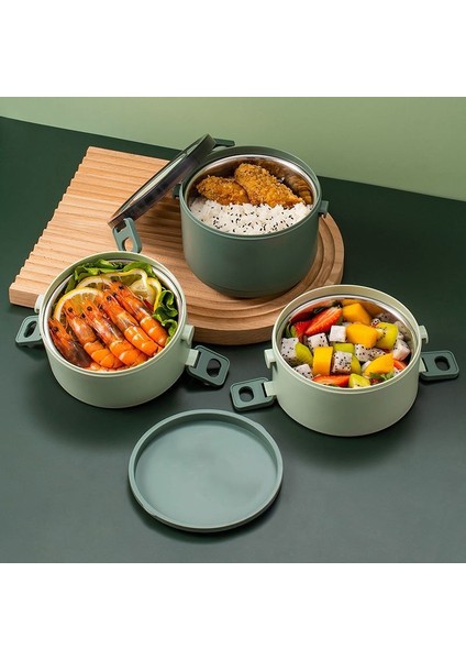 304 Çelik Yeşil Dört Kat 2800 ml Yemek Mama Saklama Kabı Sefertası CIN608YS fiyatları