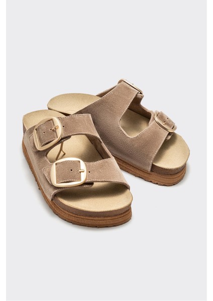 Bej Deri Kadın Terlik fiyatları