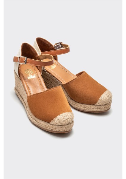 Taba Deri Kadın Dolgu Topuk Ayakkabı fiyatları