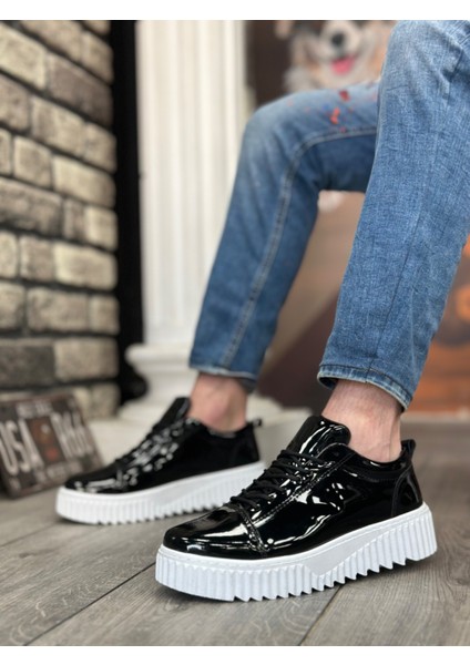 BA8104 Boa Yüksek Siyah Taban Rugan Bağcıklı Erkek Ayakkabı fırsatları