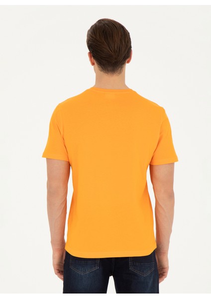 Bisiklet Yaka Turuncu Erkek T-Shirt Monro fırsatları