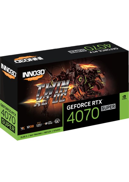 INNO3D Nvidia Geforce RTX4070 Super Twin X2 Oc 12GB 192BIT GDDR6X Ekran Kartı (N407S2-126XX-186162N)