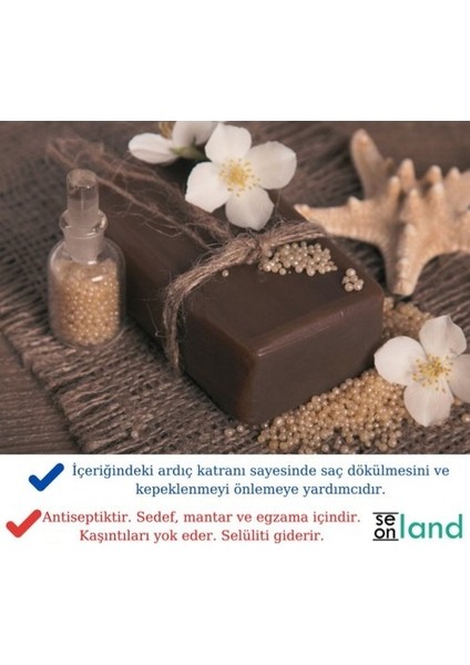 Doğal El Yapımı Kükürtlü Ardıç Katranı Sabunu 160GR x 2 Adet